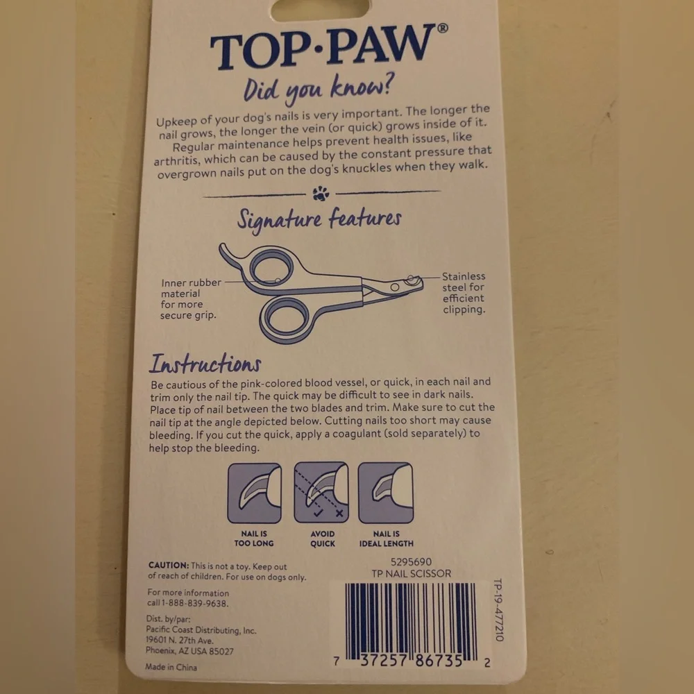 Top Paw Stainless Steel Nail Scissors